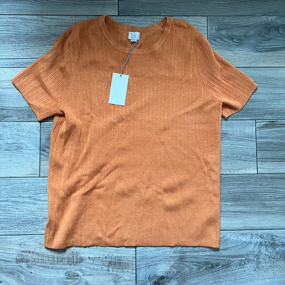 A New Day Orange Ribbed Shirt